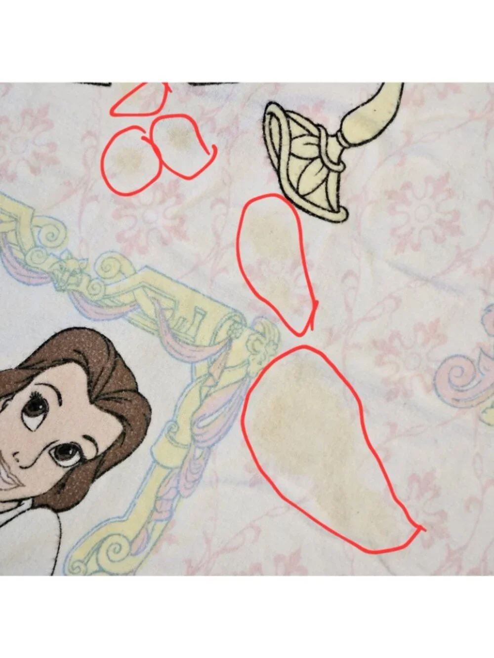 VTG Beauty‎ And The Beast Flannel Sheets Twin Set Cotton Fitted Flat READ
